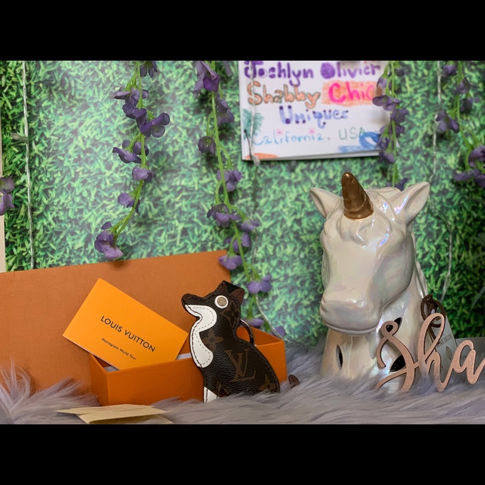 Louis Vuitton Monogram Dog Keychain Bag Charm